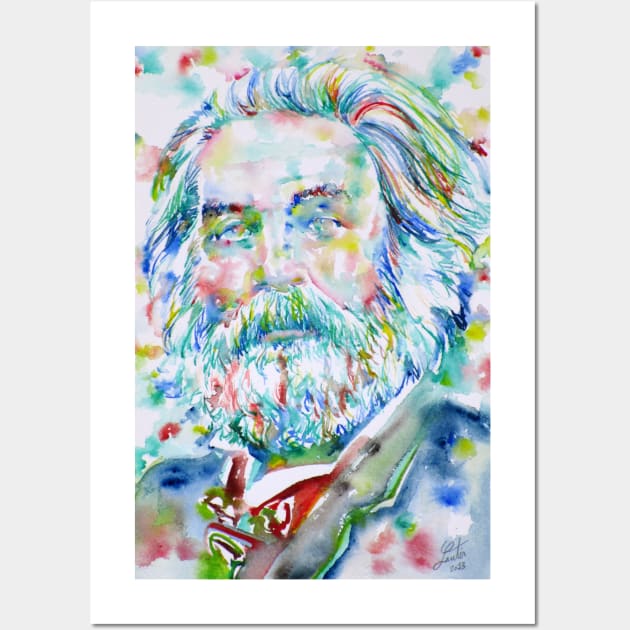 WALT WHITMAN watercolor portrait .2 Wall Art by lautir